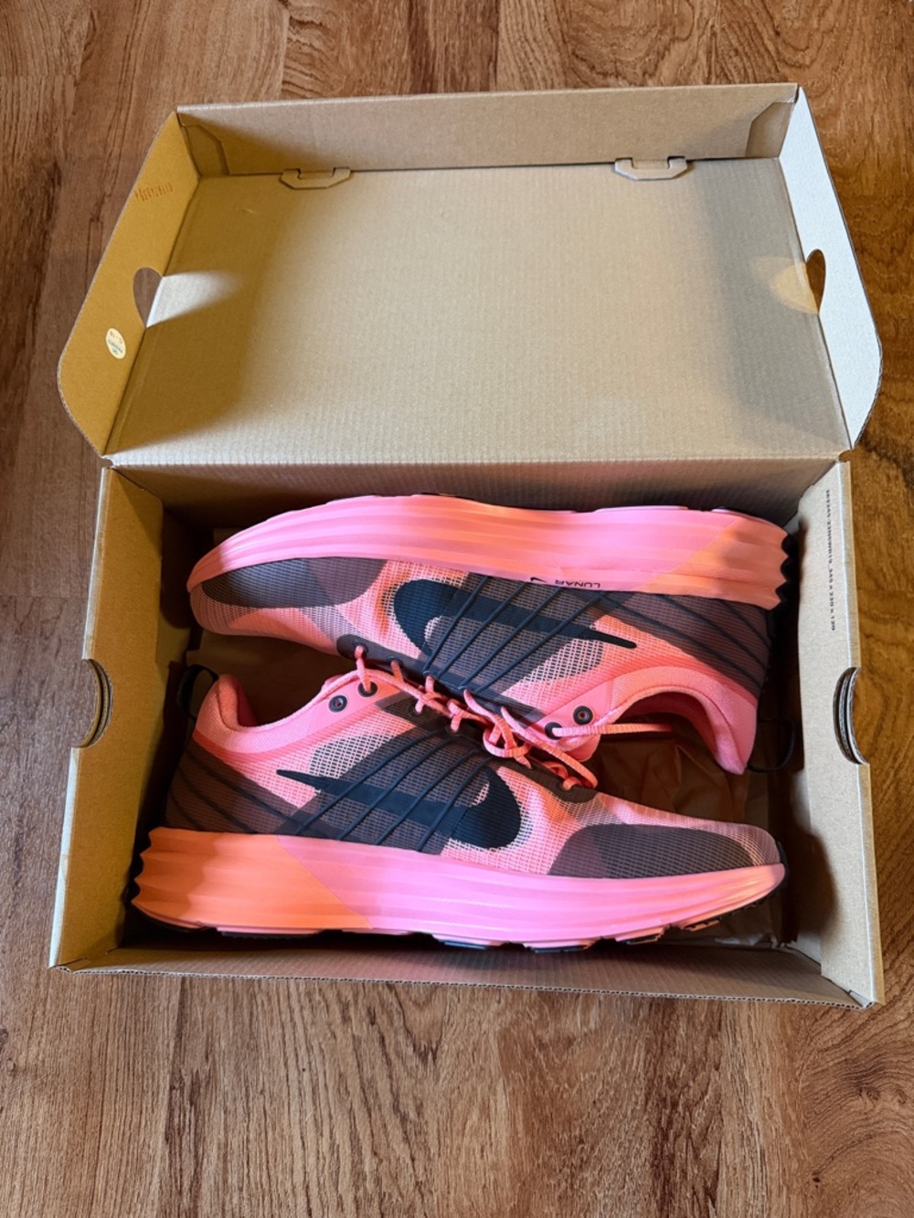 Nike LUNAR Coral Pink and Black Running Sneakers